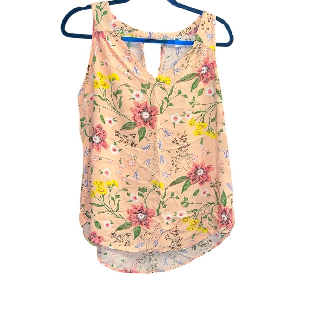 Old Navy Floral light Pink Sleeveless Blouse - Size Large